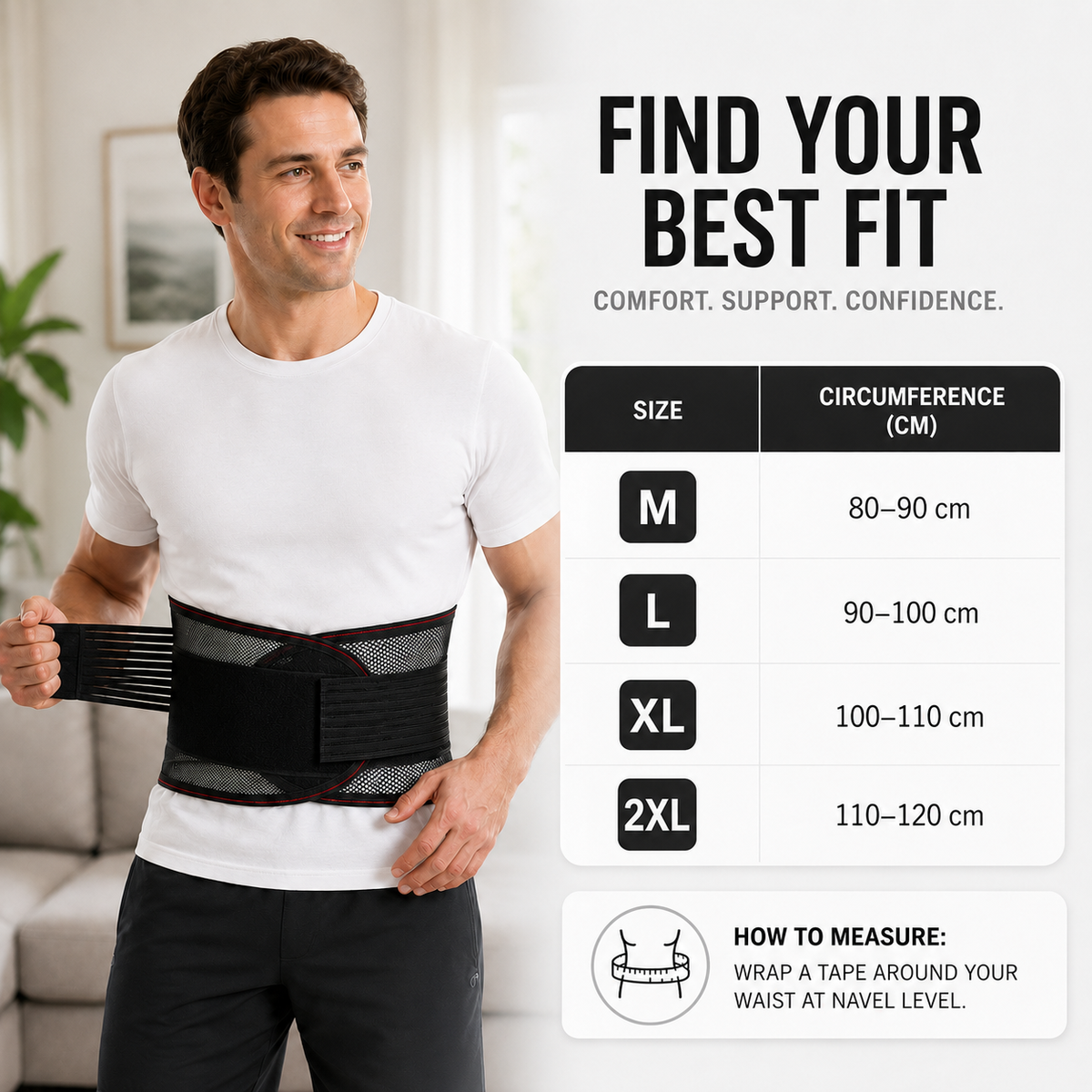 Adjustable Breathable Lumbar Support Belt