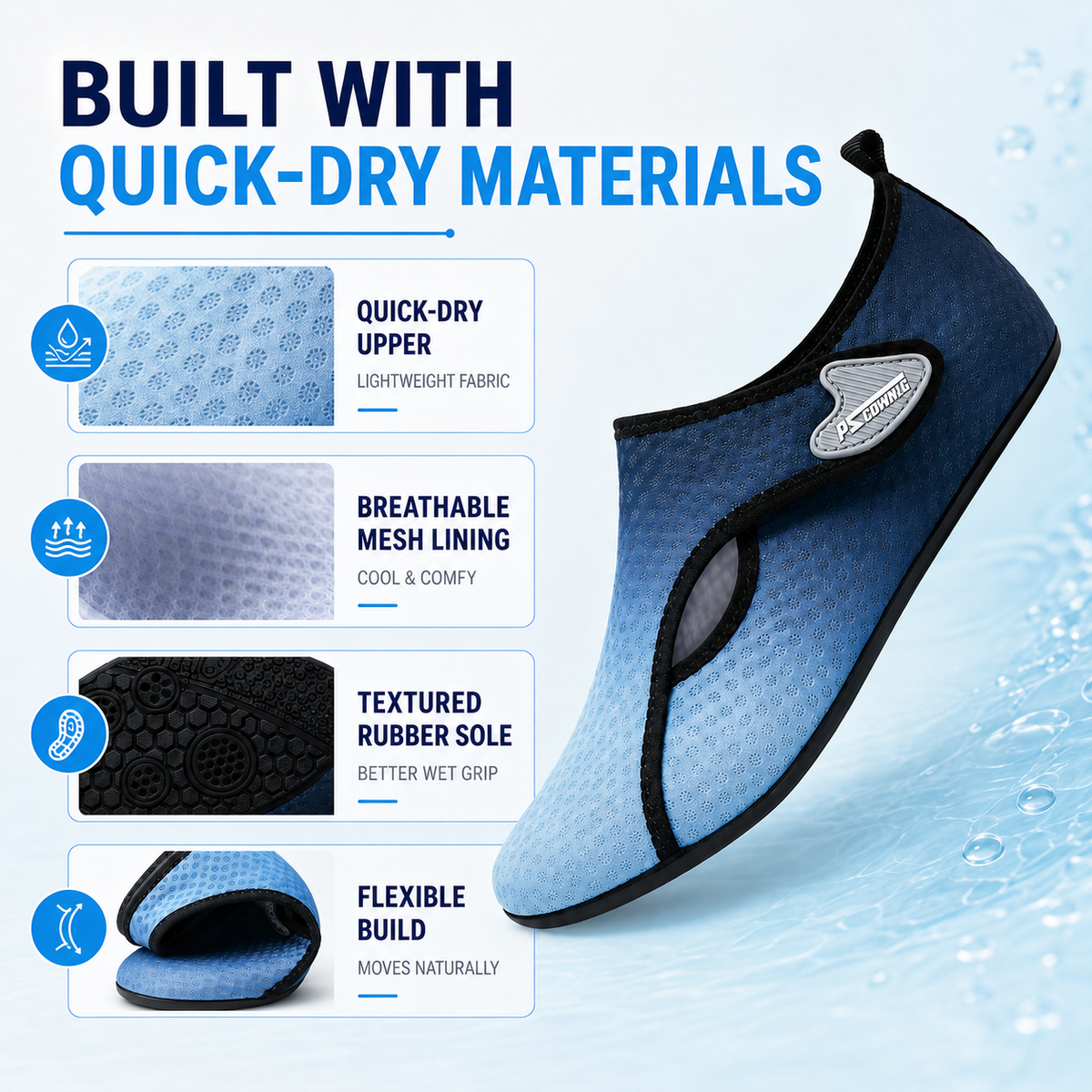 Snug-Fit Anti-Slip Water Shoes
