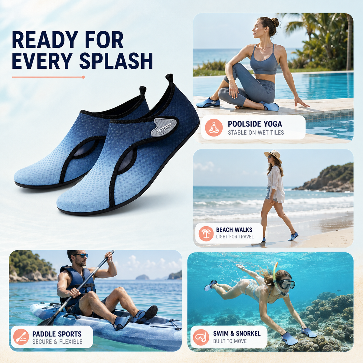 Snug-Fit Anti-Slip Water Shoes