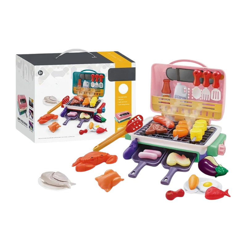 Kids Pretend Play BBQ Grill Playset