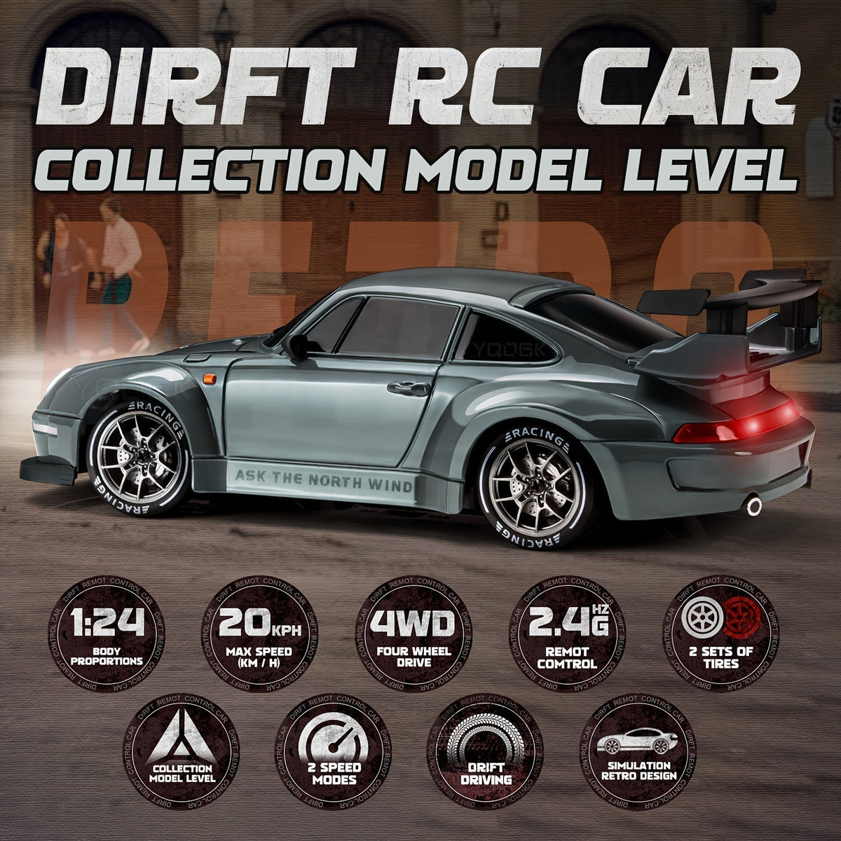 Kids Rechargeable Remote Control 4WD Drift Car