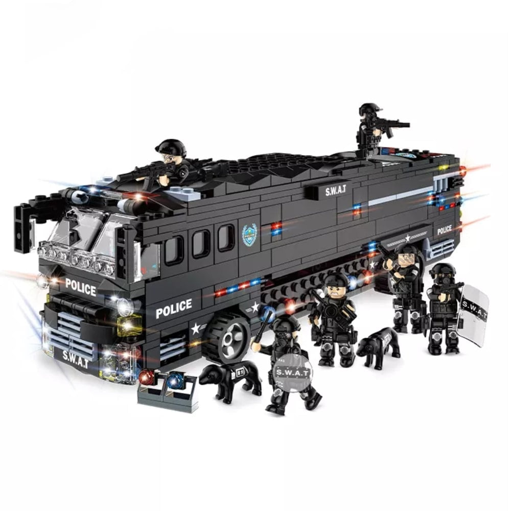Kids Police Station Building Blocks Toy Set