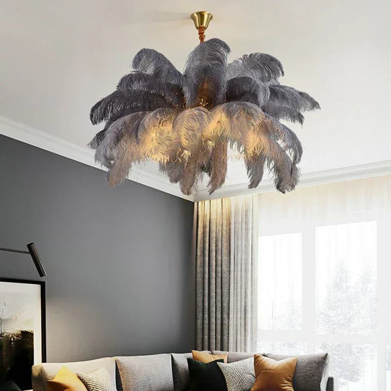 Boho Feather Pendant Chandelier
