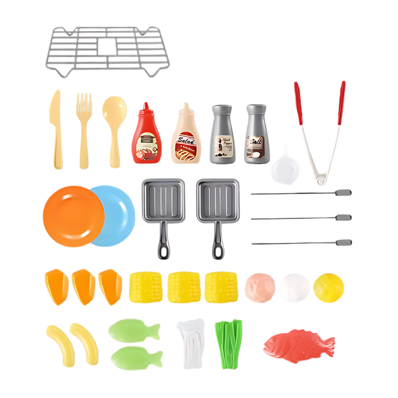 Kids Pretend Play BBQ Grill Playset