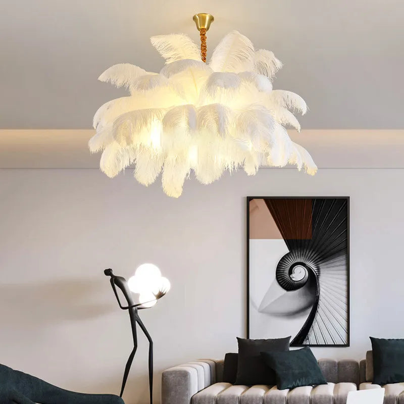 Boho Feather Pendant Chandelier