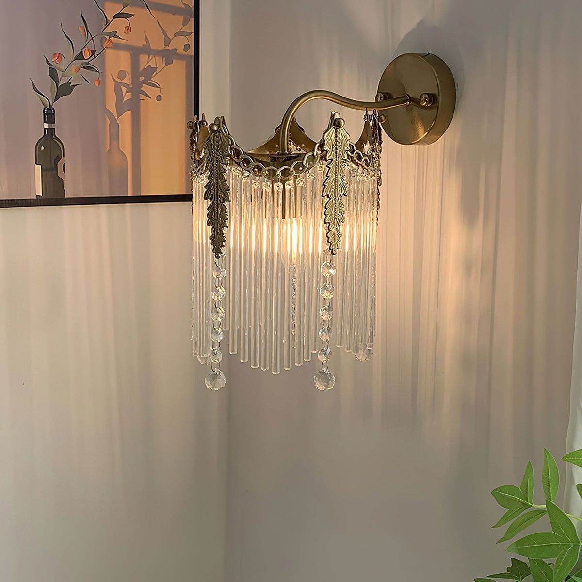 Glam Brass Cascading Glass Wall Sconce