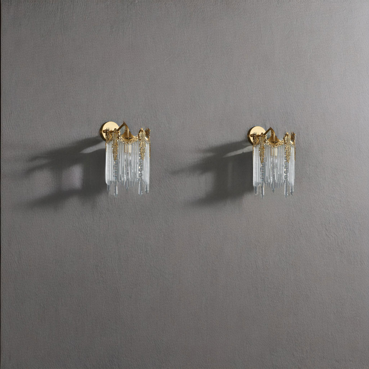 Glam Brass Cascading Glass Wall Sconce
