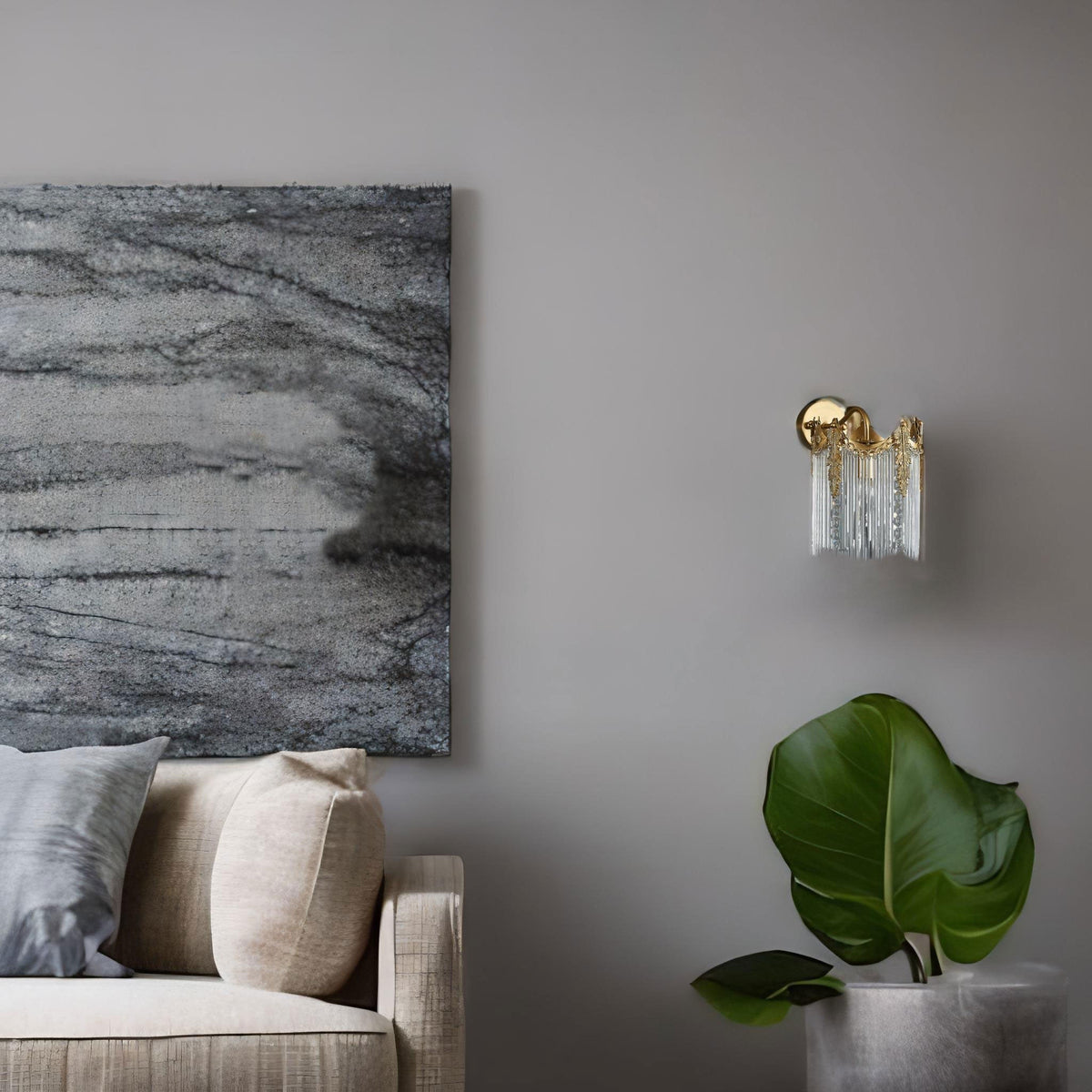 Glam Brass Cascading Glass Wall Sconce