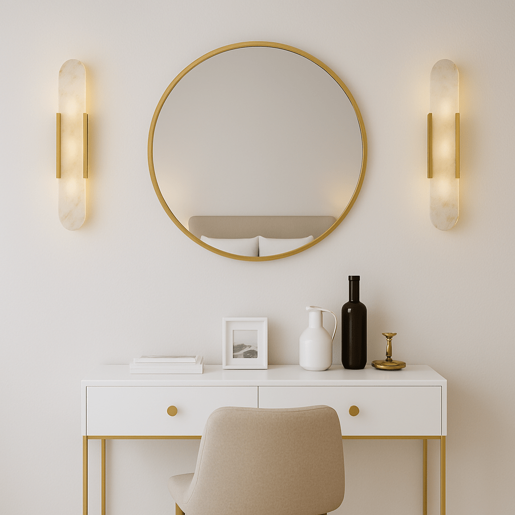 Modern Marble Brass Wall Sconce