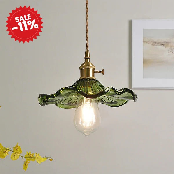 HibiscusGlow | Floral Glass Kitchen Pendant Light - SALE -11%