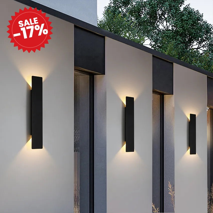 Modern Outdoor Wall Light | Black Aluminium IP65 Sconce - SALE -17%