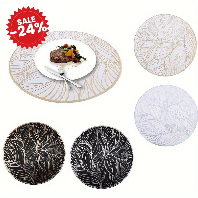 Round PVC Placemats with Golden Foil - SALE -24%