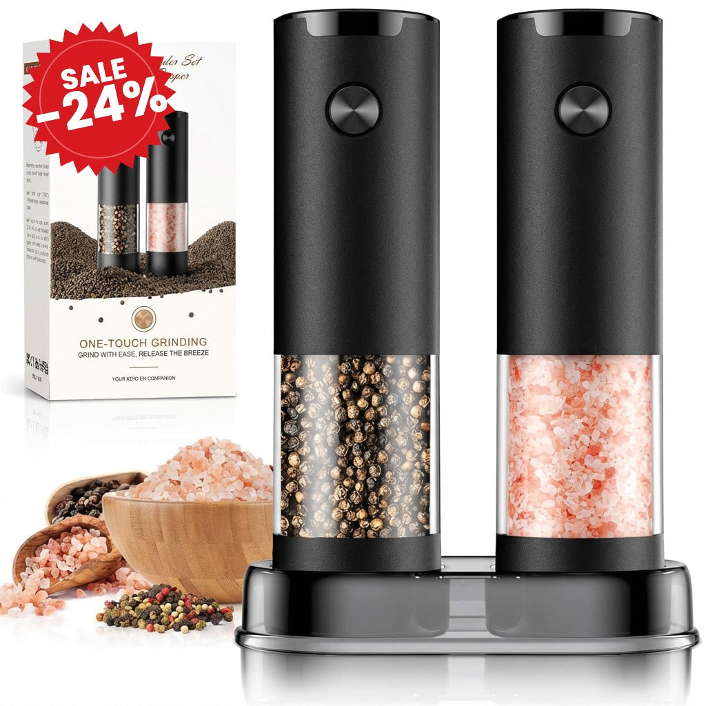 Electric Salt and Pepper Grinder Set - SALE -24%