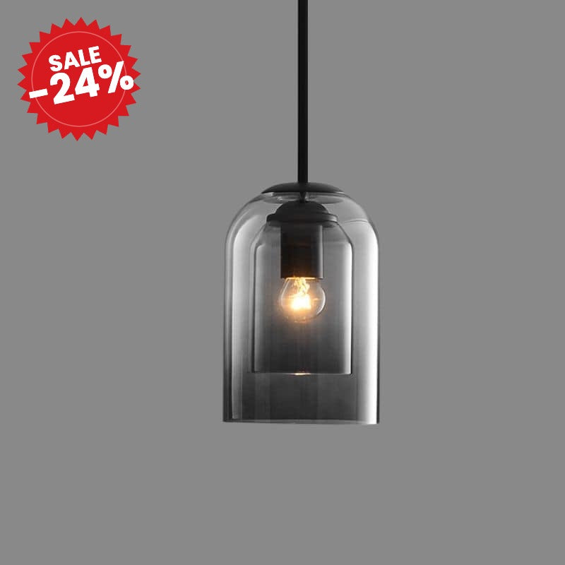 Mid-Century Double Glass Pendant Light - SALE -24%