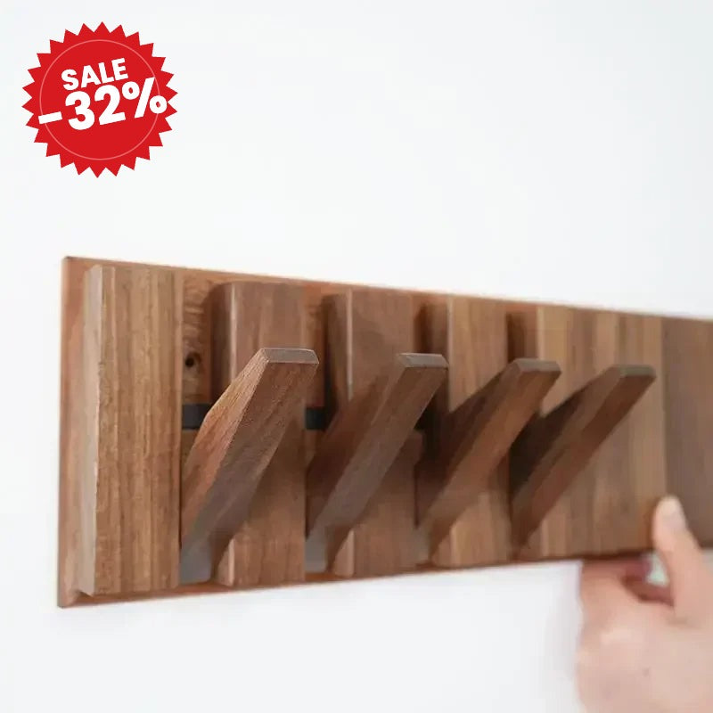 Wooden Wall-Mounted Coat Rack and Coat Hook - SALE -32%