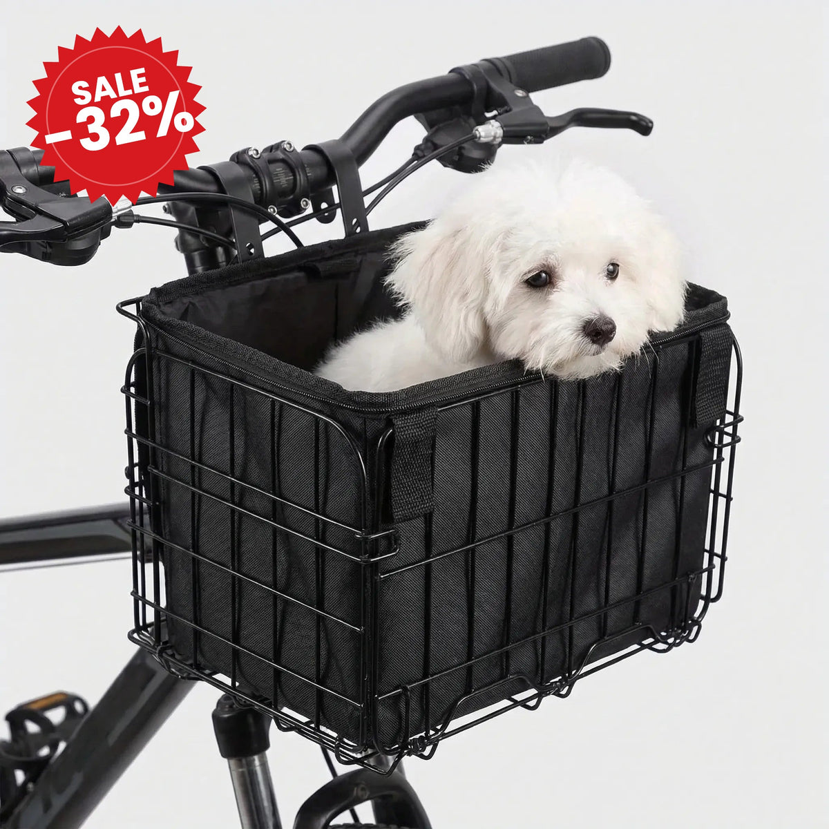 Foldable Large Wire Bike Basket - SALE -32%