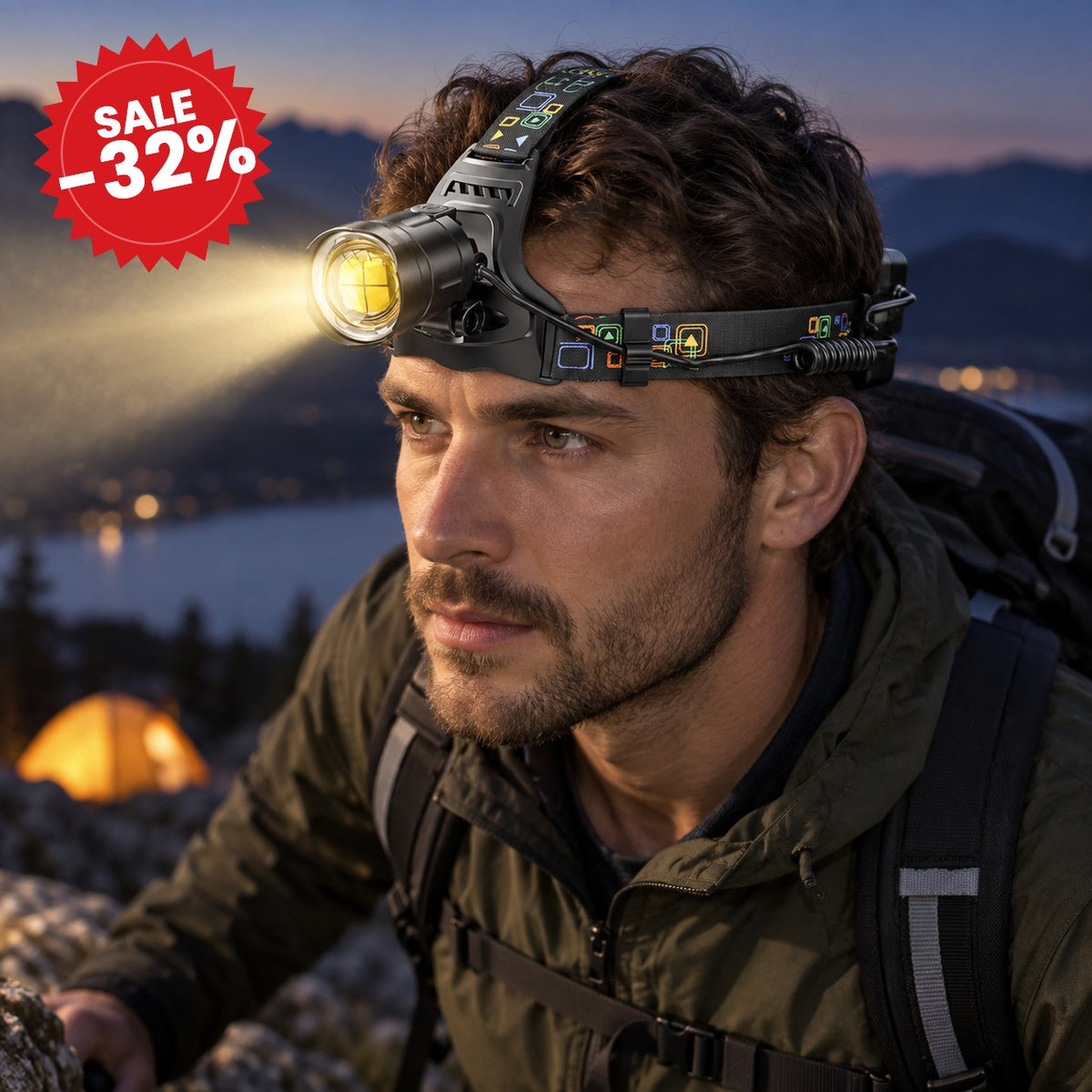 Waterproof Zoomable Rechargeable LED Headlamp - SALE -32%
