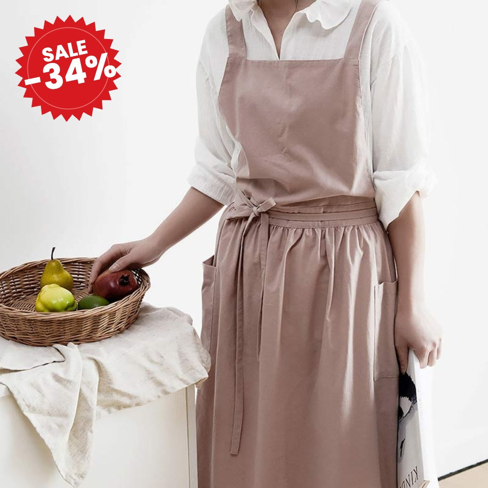 Multipurpose Cotton Apron With Pockets - SALE -34%
