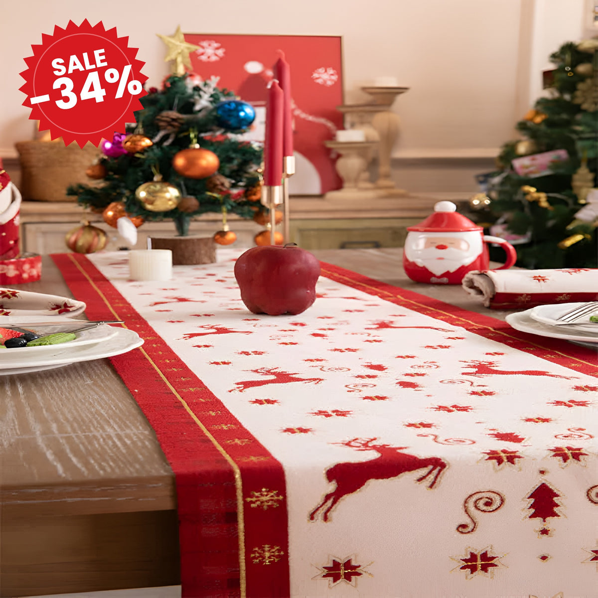 Luxe Merry Tasseled Runner Cloth - SALE -34%