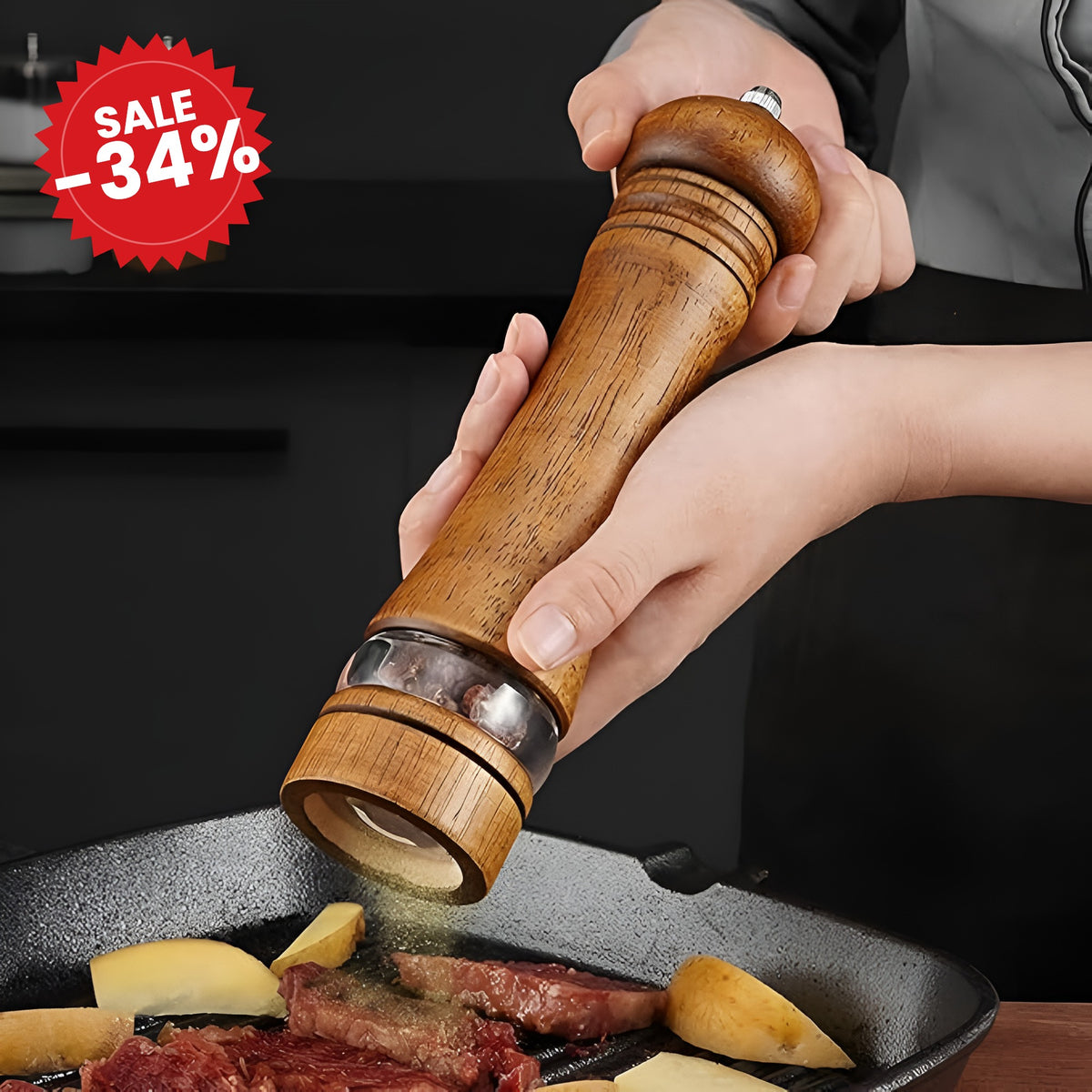 Rustic Oak Seasoning Grinder - SALE -34%