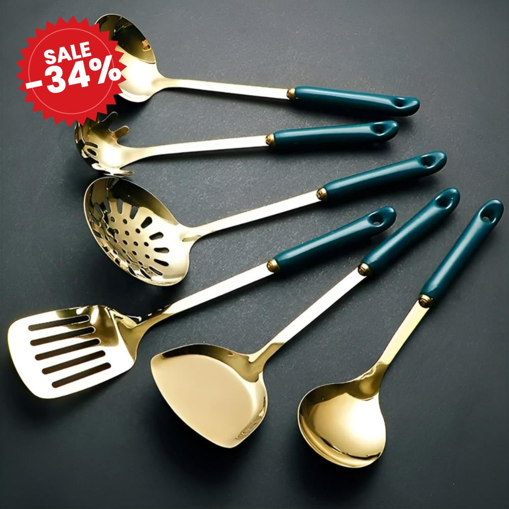 Golden Stainless Steel Utensil Set - SALE -34%