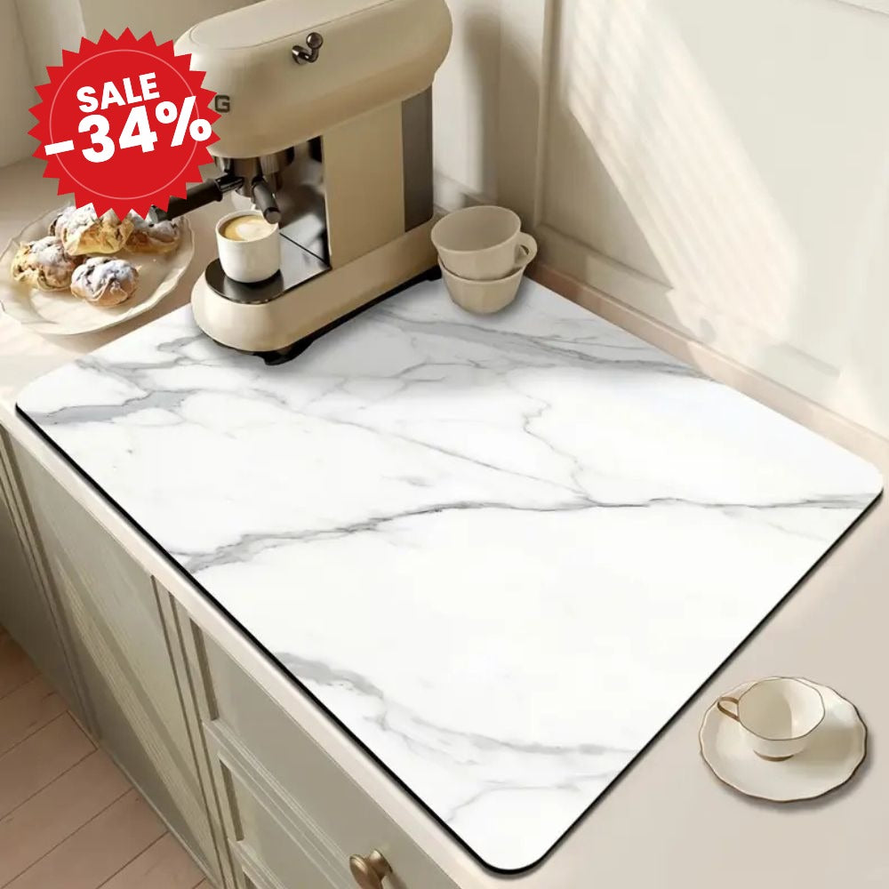 Marble Print Dish Drying Mat - SALE -34%