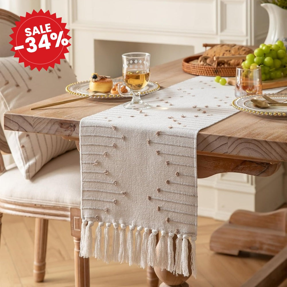 Liora Elegant Tassel Table Runner - SALE -34%