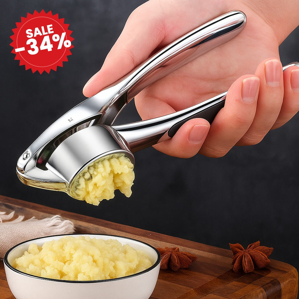 Minimalist Stainless Garlic Squeezer with Non-Slip Handle - SALE -34%