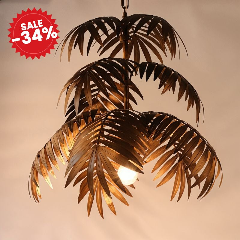 Palmae Tropical Leaf Modern Chandelier with Sleek Metallic Finish - SALE -34%