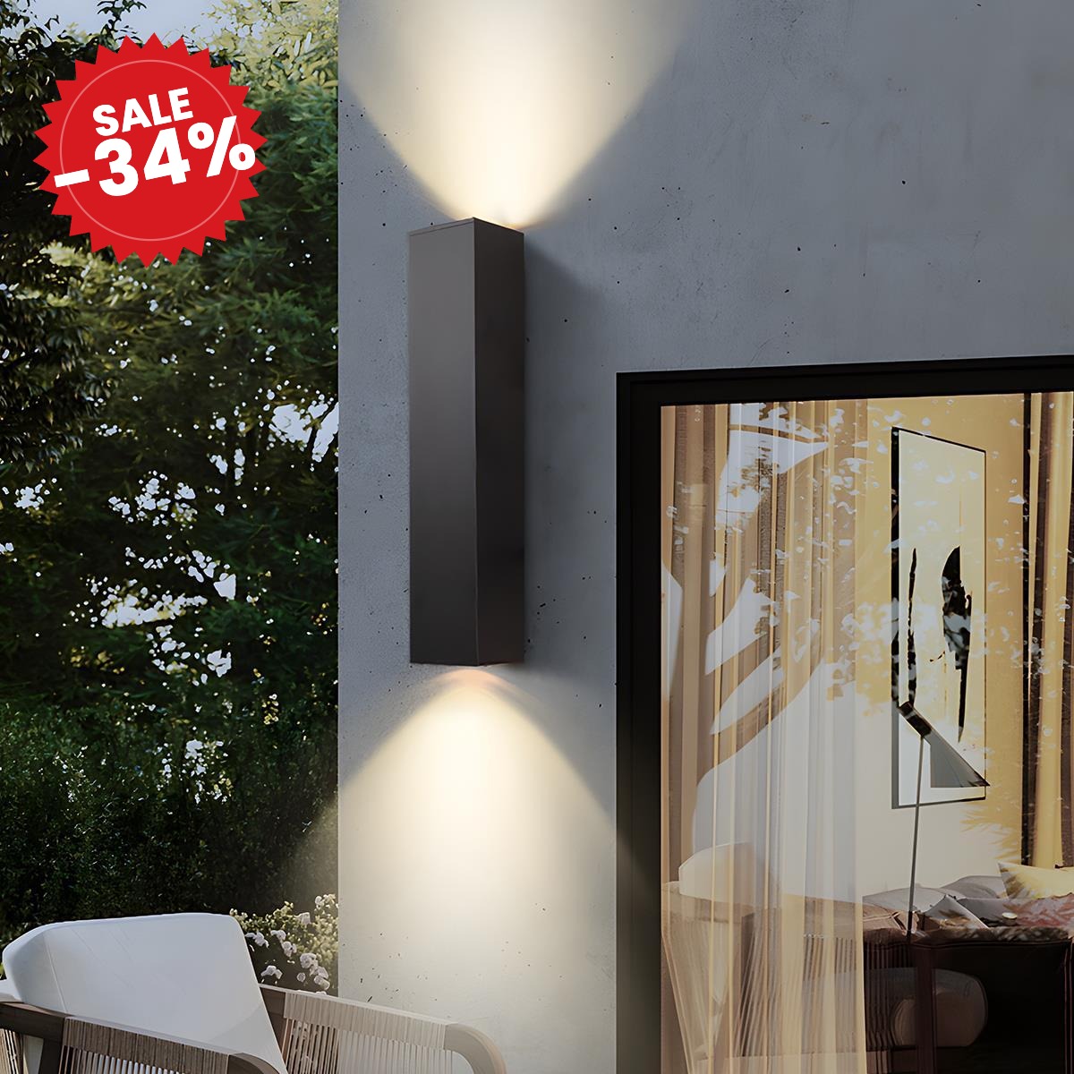 Modern Outdoor Wall Light IP65 Waterproof Up Down Design - SALE -34%