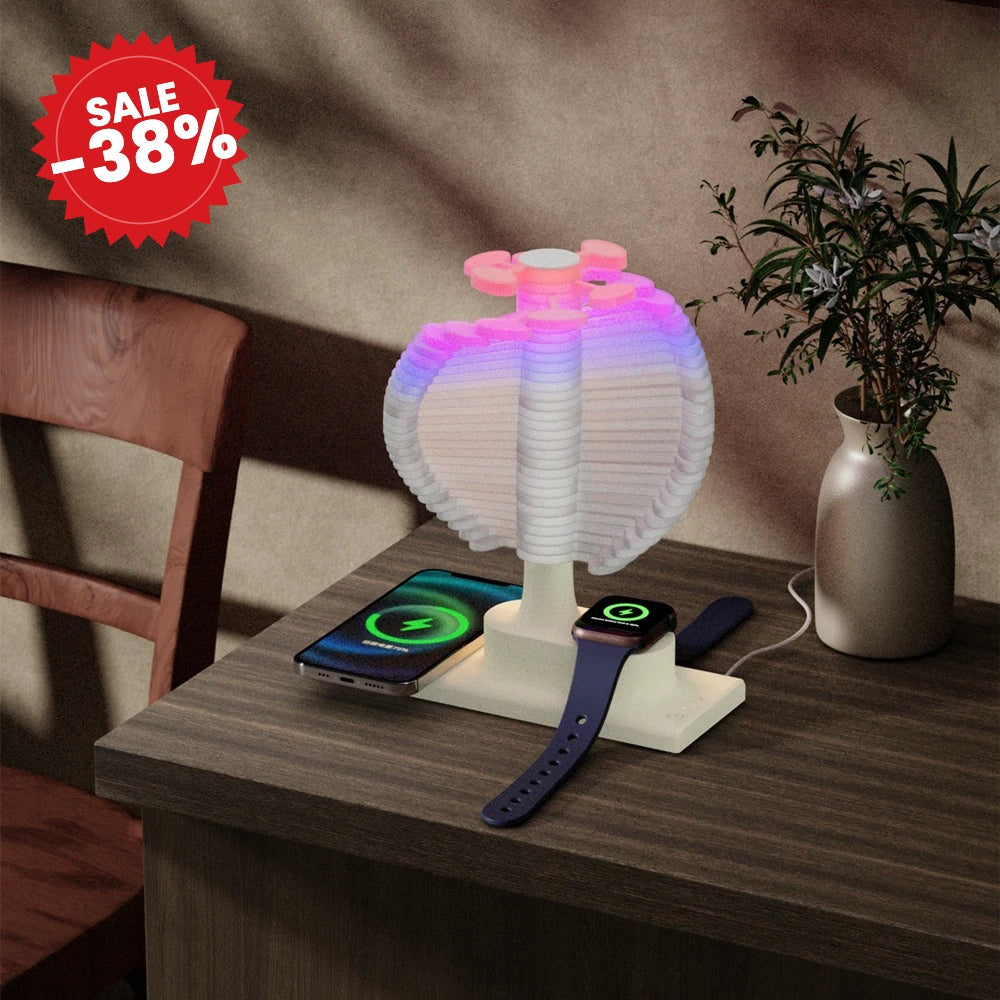 Spiral Tree Table Lamp with Integrated Wireless Charger - SALE -38%