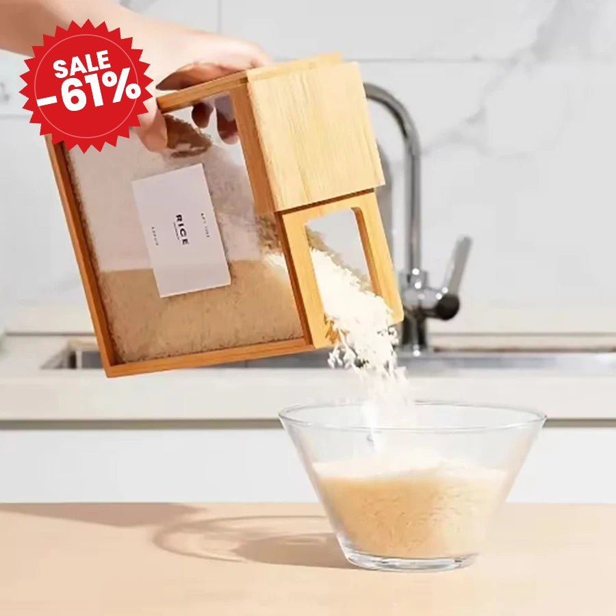 Bamboo Cereal Dispenser and Food Storage Container - SALE -61%