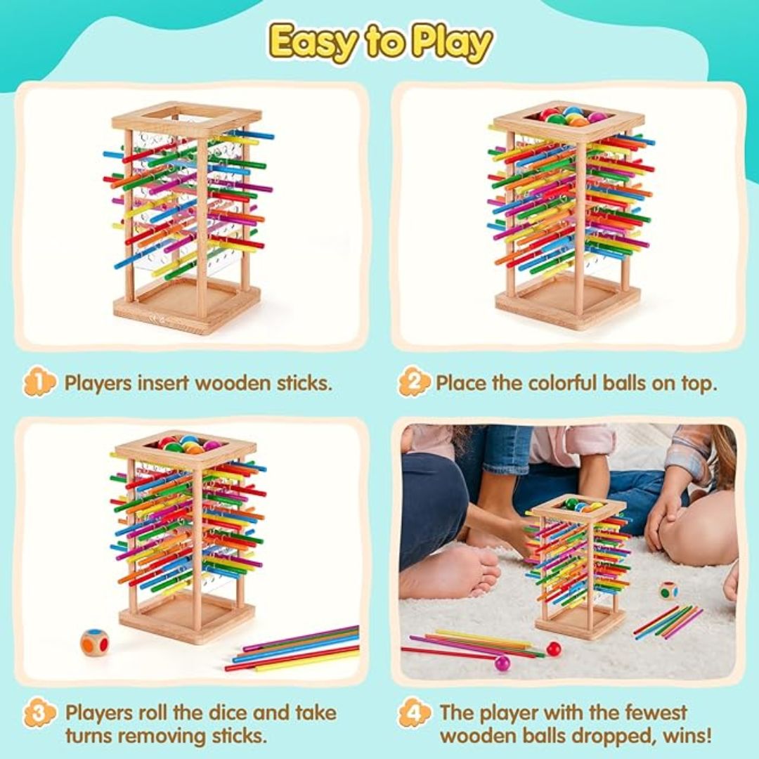 Kids Wooden Ball Drop Tabletop Game Set