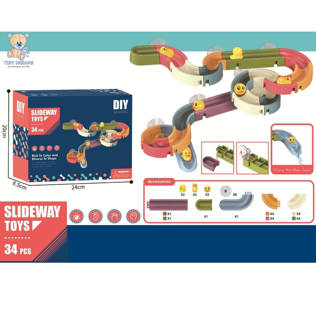 Kids Duck Water Slide Bath Toy Set