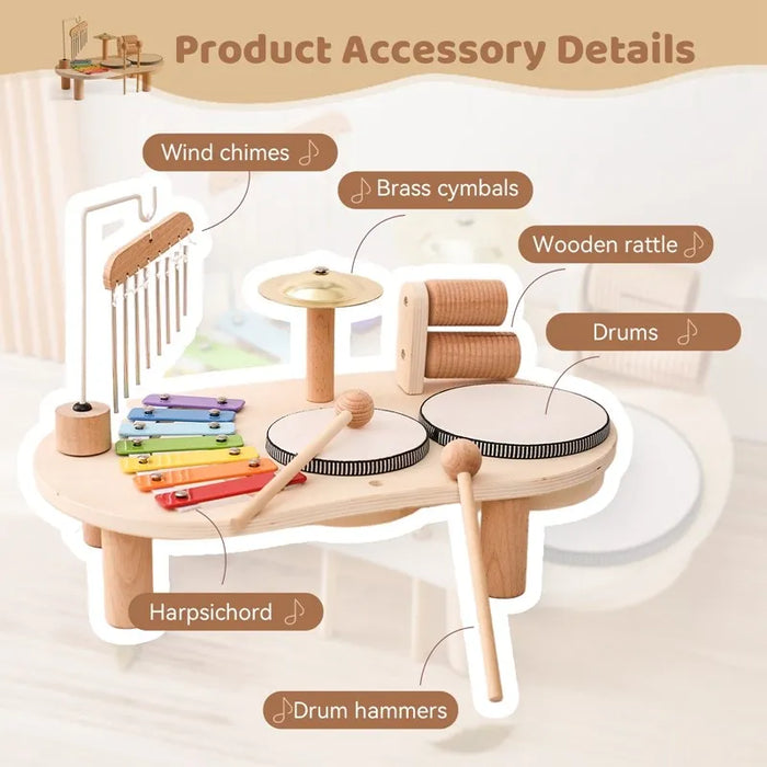 Toddler Wooden Musical Instruments Toy Set