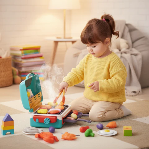 Kids Pretend Play BBQ Grill Playset