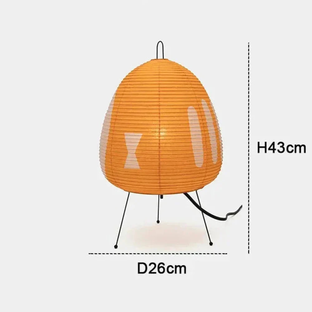 Japanese Paper Table Lamp | Retro Rice Paper Lighting