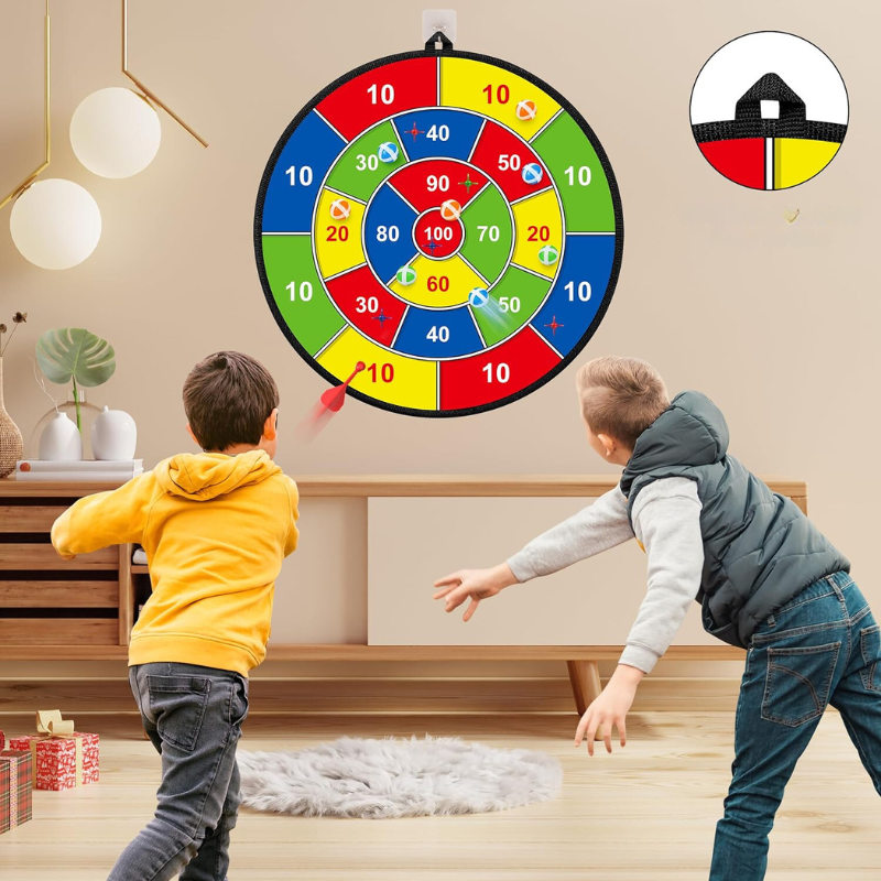 Double-Sided Sticky Ball Dart Board Set
