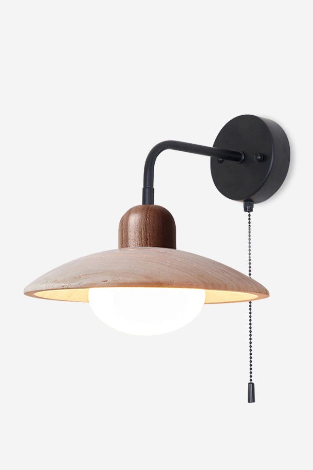 Japandi Travertine Disc Wall Light