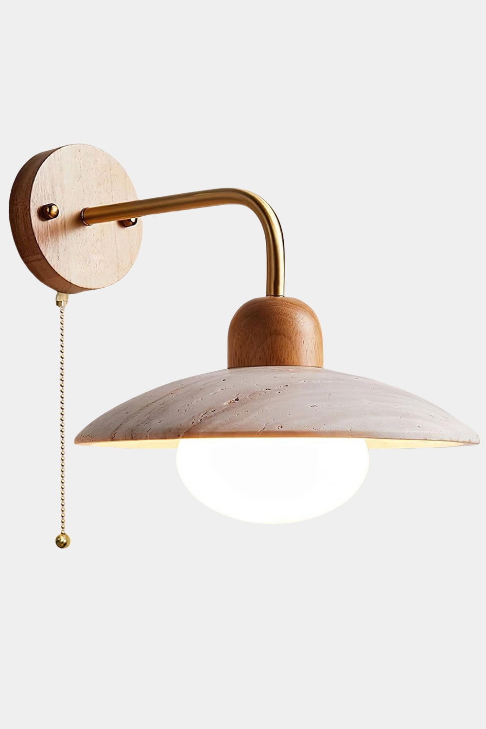 Japandi Travertine Disc Wall Light